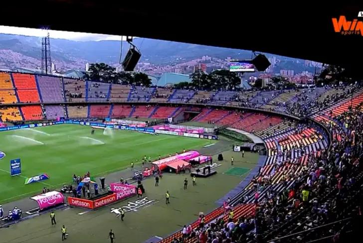 La imagen de la apertura de la transmisión de Atlético Nacional vs Fortaleza Foto: Captura de pantalla Win Sports