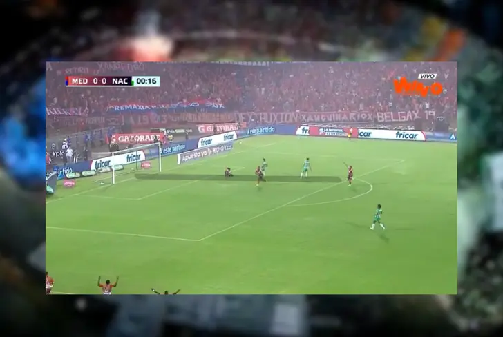 El gol de Brayan León para el 1 a 0 del Medellín Foto: Captura de pantalla Win Sports