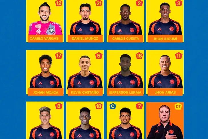 El XI de la Selección Colombia esta tarde Foto: FCF