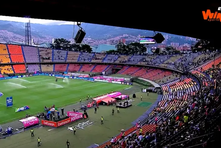 La imagen de la apertura de la transmisión de Atlético Nacional vs Fortaleza Foto: Captura de pantalla Win Sports