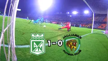 Atlético Nacional anota el primer gol en el Atanasio Girardot ante Jaguares