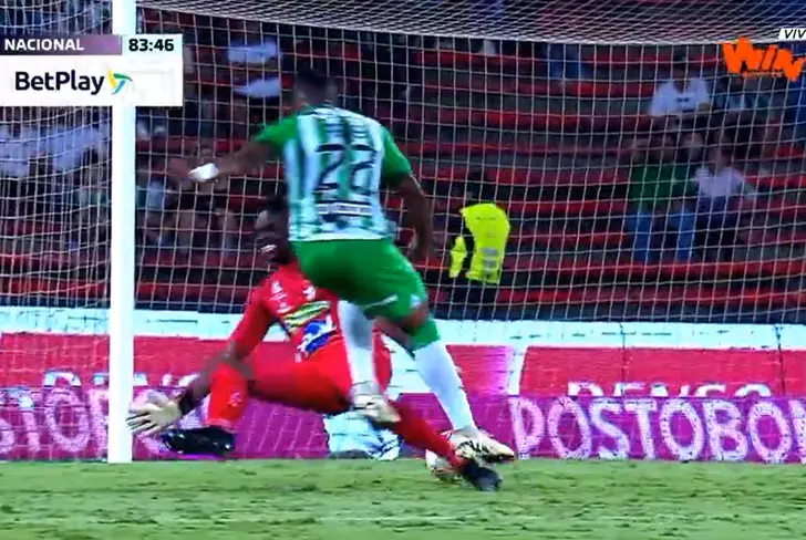 El segundo gol de Atlético Nacional Foto: Captura de pantalla Win Sports