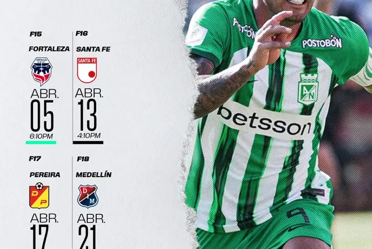 Los próximos partidos de Atlético Nacional Foto: Nacionaloficial en X