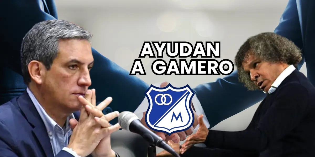 Fernando Jaramillo, presidente de la Dimayor y Alberto Gamero, entrenador de Millonarios