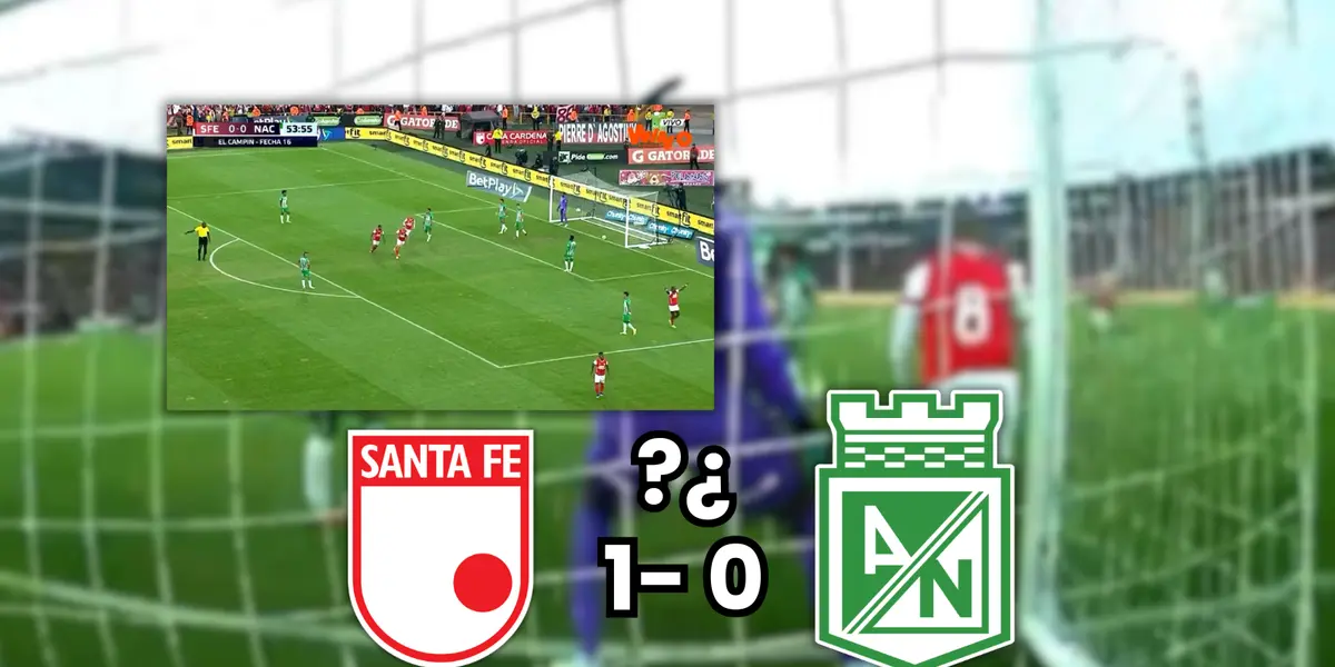 La jugada de la polémica en el Estadio El Campín entre Atlético Nacional e Independiente Santa Fe