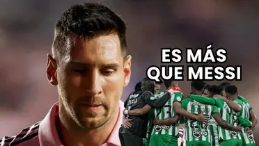 Lionel Messi, jugador del Inter Miami en la MLS y los jugadores de Atlético Nacional Foto: MLS y Nacionaloficial