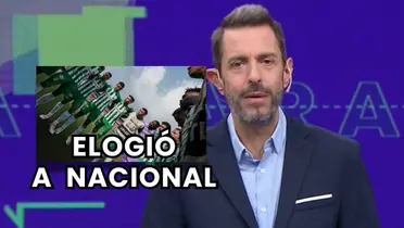 Pablo Giralt, periodista argentino y los jugadores de Atlético Nacional