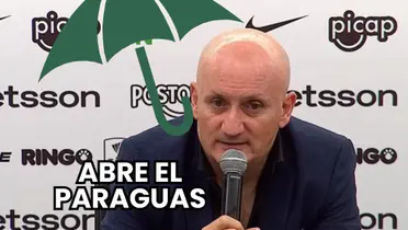 Pablo Repetto, entrenador de Atlético Nacional en rueda de prensa