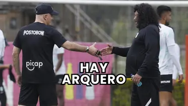 Pablo Repetto y René Higuita en la sede de Guarne Foto: Nacionaloficial