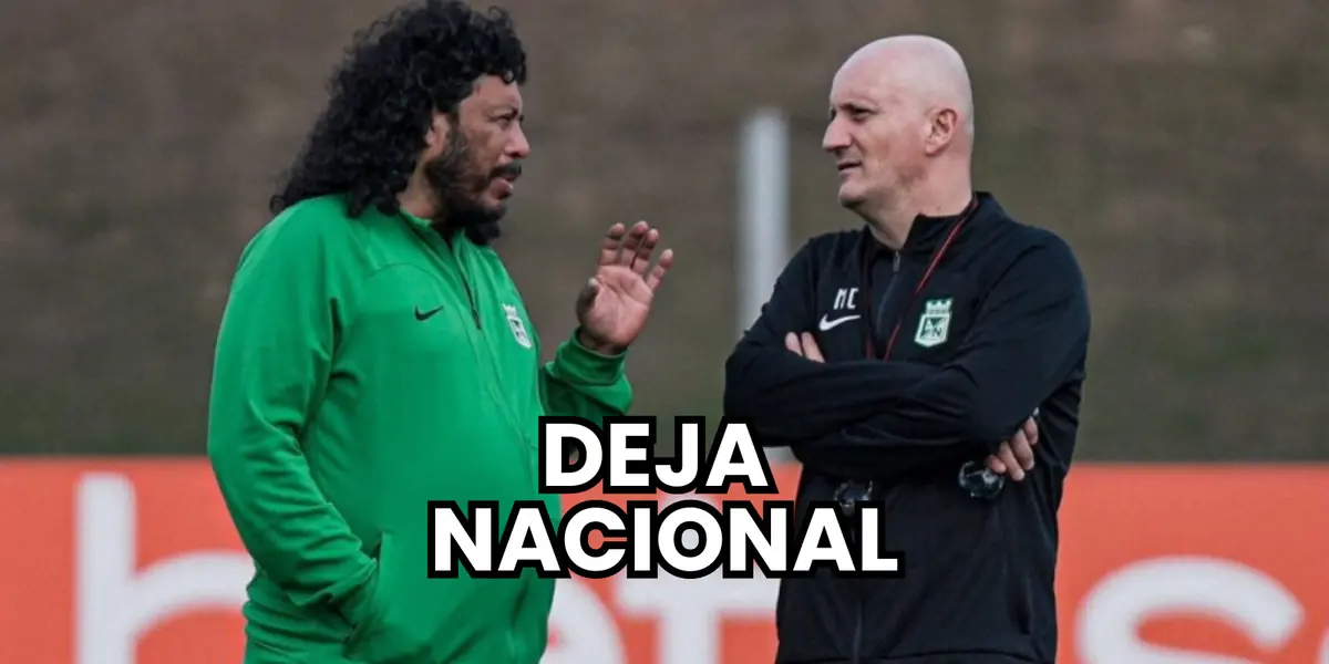 René Higuita y Pablo Repetto en la sede de Atlético Nacional Foto: Atlético Nacional