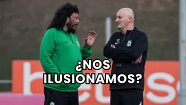 René Higuita y Pablo Repetto juntos en un entrenamiento de Atlético Nacional Foto: Nacionaloficial